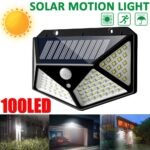 100 LED Solar Waterproof Four-Side Wall Light